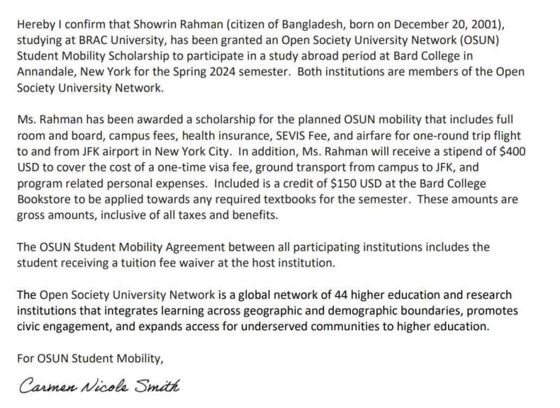 OSUN Undergraduate Mobility Scholarship